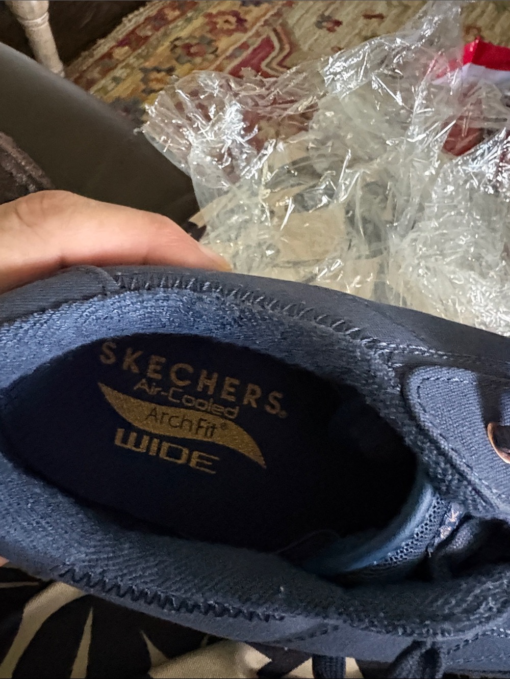 Skechers Men’s Navy Casual Lace-Up Sneakers with White Sole 11 - Picture 3 of 4